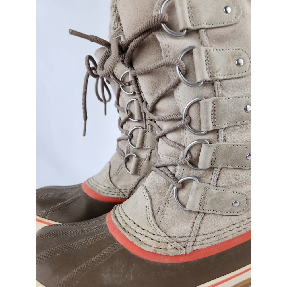 Sorel Joan Of Arctic Leather Boots Women SZ 10 Waterproof Thick Knit Snow Winter - Picture 13 of 16